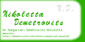 nikoletta demetrovits business card